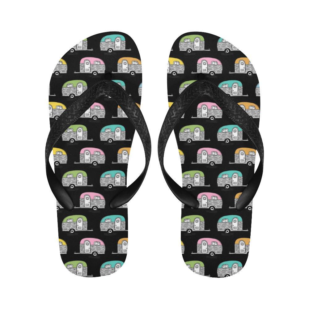 Camper Pattern Camping Themed No 2 Print Flip Flops-JTAMIGO.COM