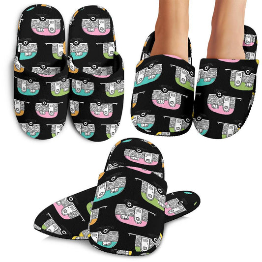 Camper Pattern Camping Themed No 2 Print House Slippers