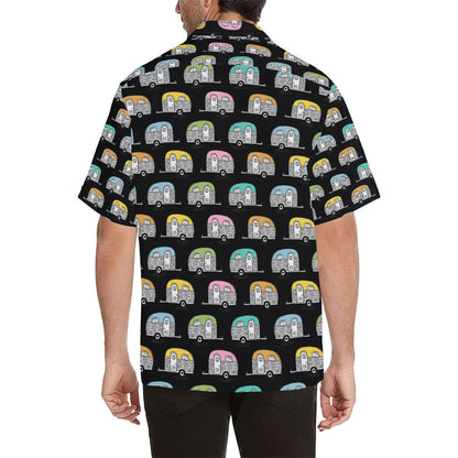Camper Pattern Camping Themed No 2 Print Men Aloha Hawaiian Shirt