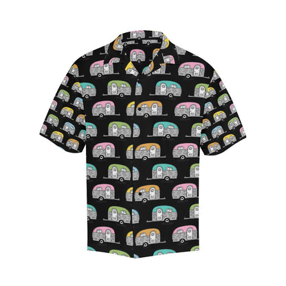 Camper Pattern Camping Themed No 2 Print Men Aloha Hawaiian Shirt