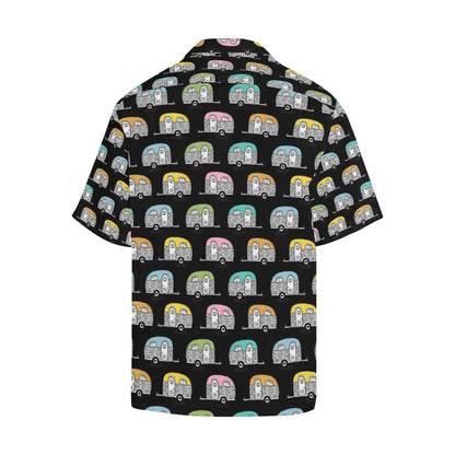 Camper Pattern Camping Themed No 2 Print Men Aloha Hawaiian Shirt