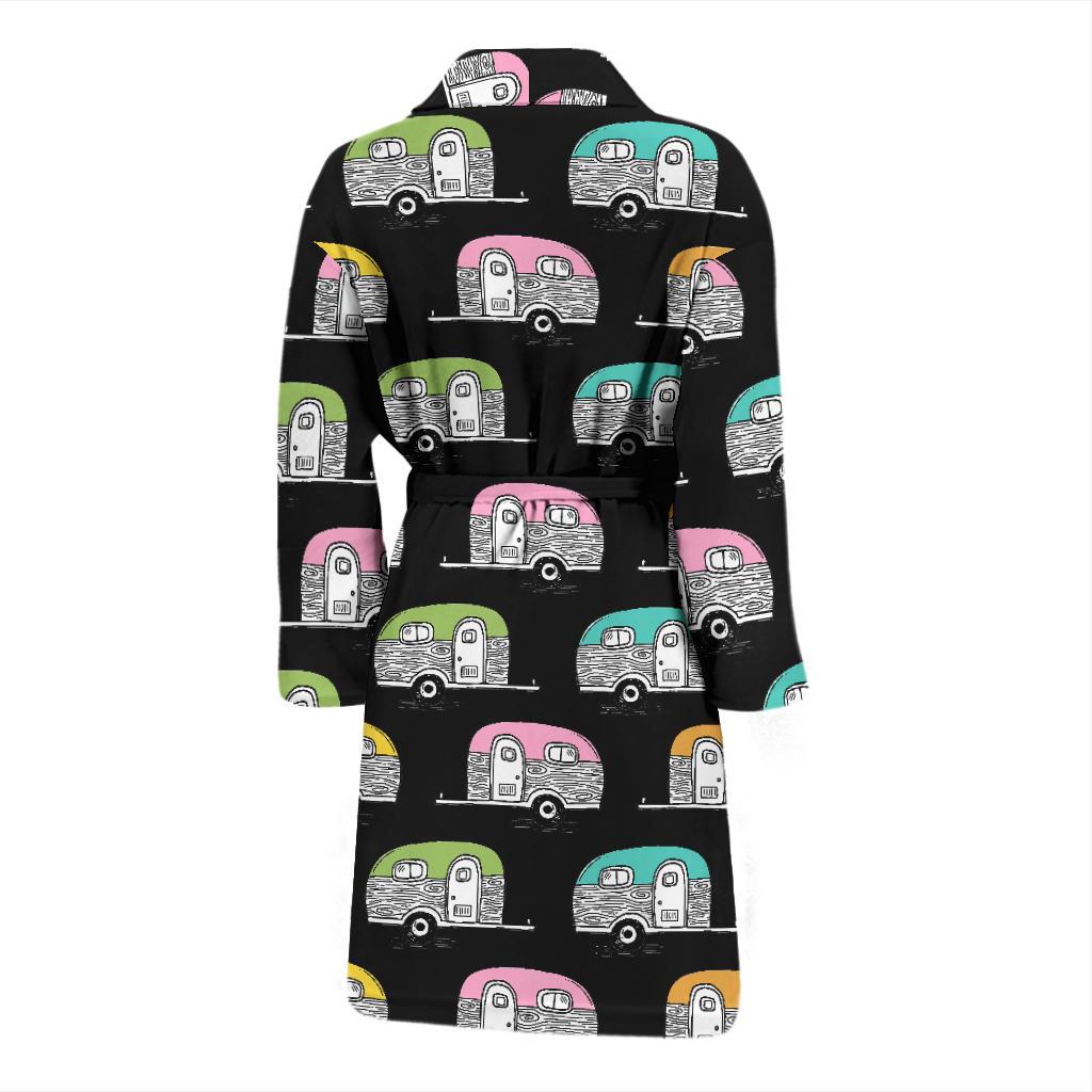 Camper Pattern Camping Themed No 2 Print Men Bath Robe-JTAMIGO.COM