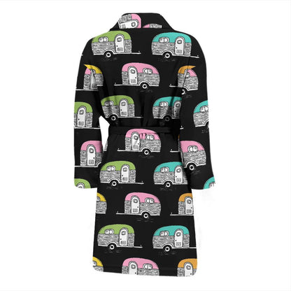 Camper Pattern Camping Themed No 2 Print Men Bath Robe-JTAMIGO.COM