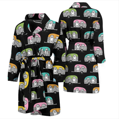 Camper Pattern Camping Themed No 2 Print Men Bath Robe-JTAMIGO.COM