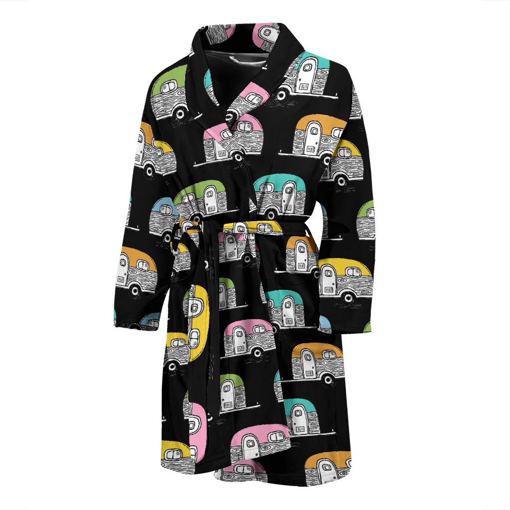 Camper Pattern Camping Themed No 2 Print Men Bath Robe-JTAMIGO.COM