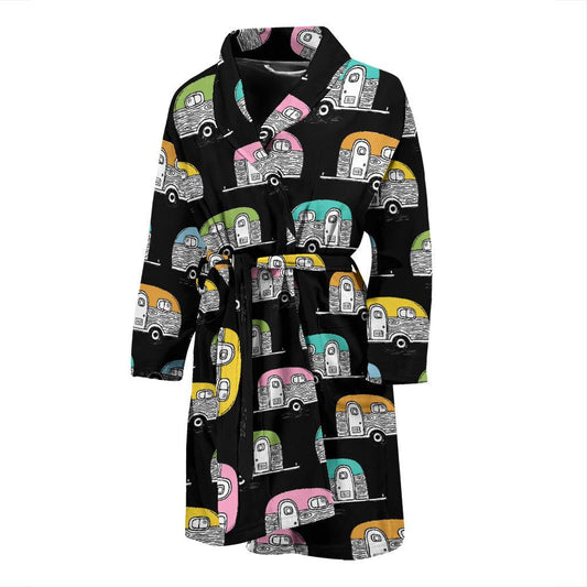 Camper Pattern Camping Themed No 2 Print Men Bath Robe-JTAMIGO.COM