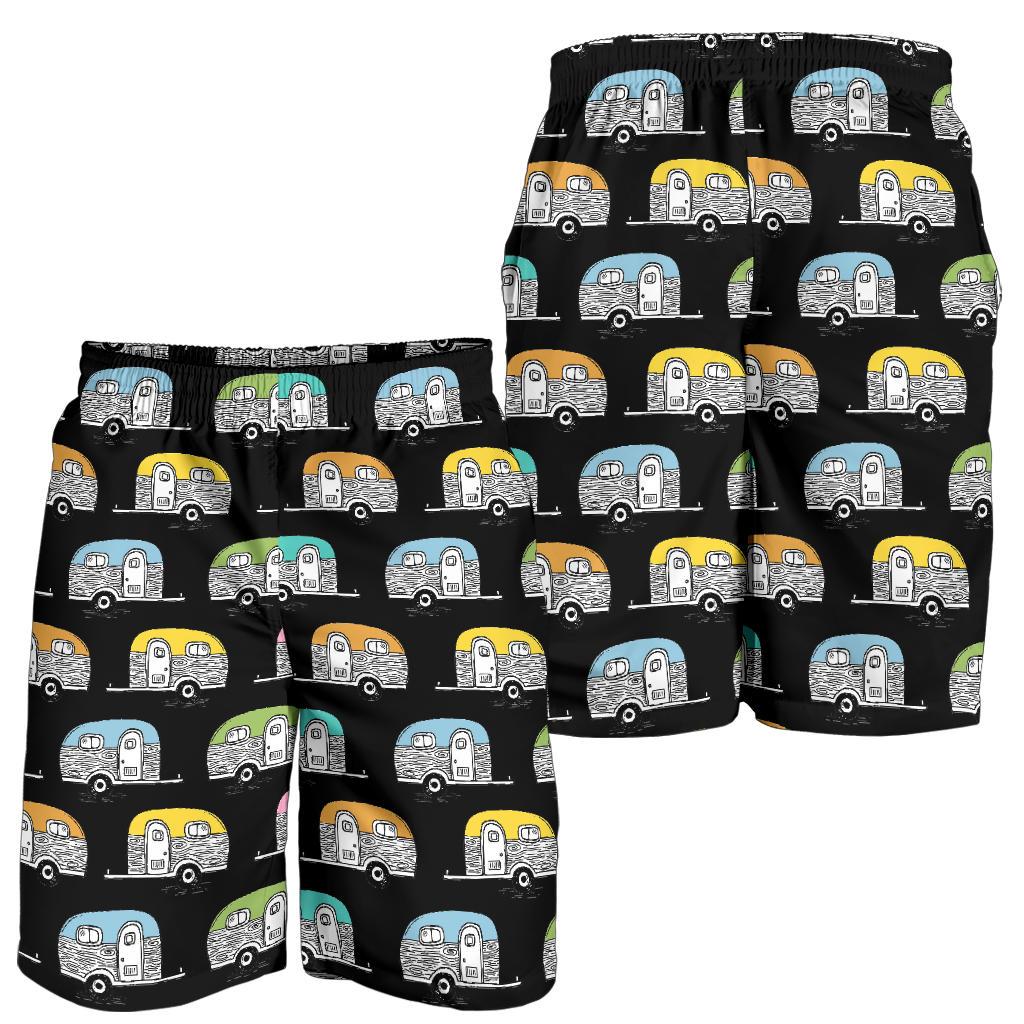 Camper Pattern Camping Themed No 2 Print Mens Shorts-JTAMIGO.COM