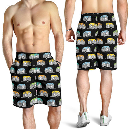 Camper Pattern Camping Themed No 2 Print Mens Shorts-JTAMIGO.COM
