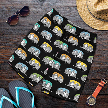 Camper Pattern Camping Themed No 2 Print Mens Shorts-JTAMIGO.COM