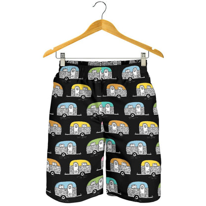 Camper Pattern Camping Themed No 2 Print Mens Shorts-JTAMIGO.COM