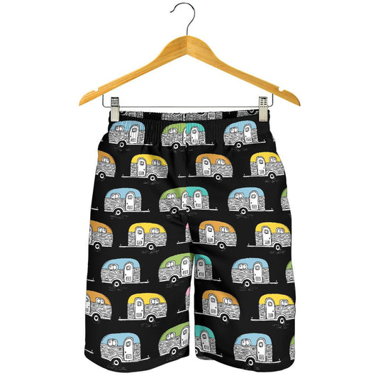 Camper Pattern Camping Themed No 2 Print Mens Shorts-JTAMIGO.COM