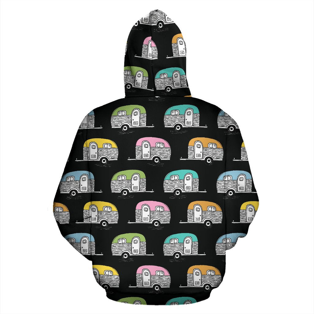 Camper Pattern Camping Themed No 2 Print Pullover Hoodie