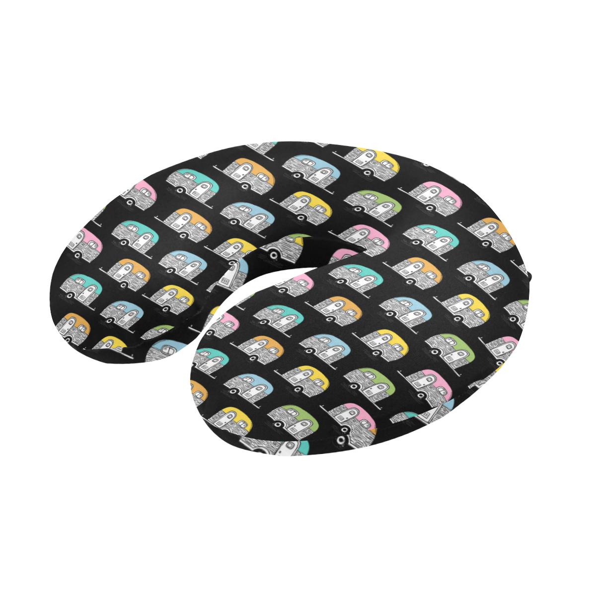 Camper Pattern Camping Themed No 2 Print U-Shaped Travel Neck Pillow-JTAMIGO.COM