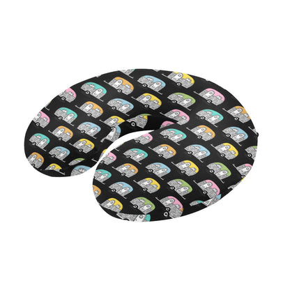 Camper Pattern Camping Themed No 2 Print U-Shaped Travel Neck Pillow-JTAMIGO.COM