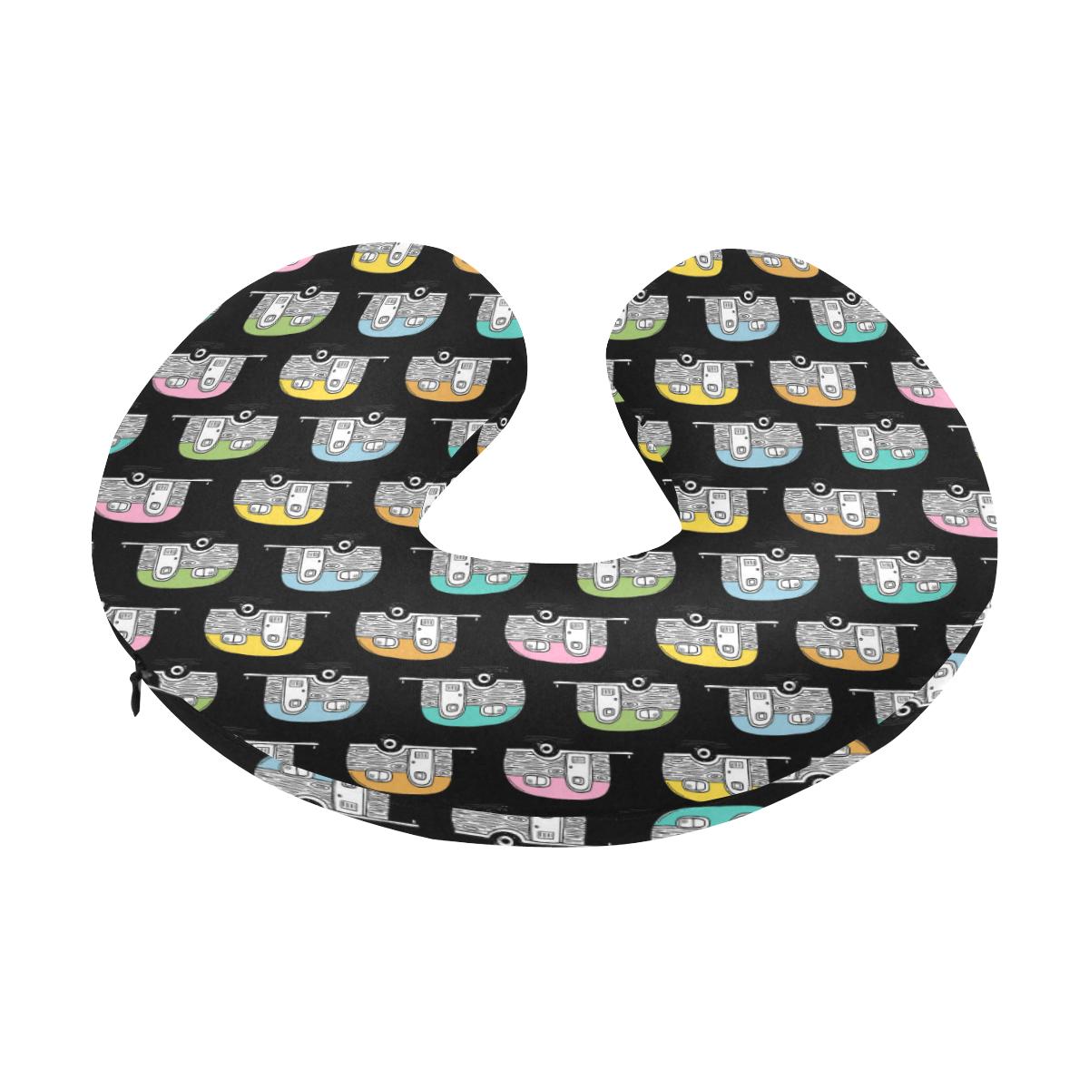 Camper Pattern Camping Themed No 2 Print U-Shaped Travel Neck Pillow-JTAMIGO.COM