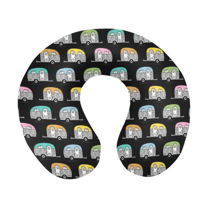 Camper Pattern Camping Themed No 2 Print U-Shaped Travel Neck Pillow-JTAMIGO.COM