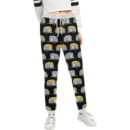 Camper Pattern Camping Themed No 2 Print Unisex Casual Sweatpants (Model L11)-JTAMIGO.COM