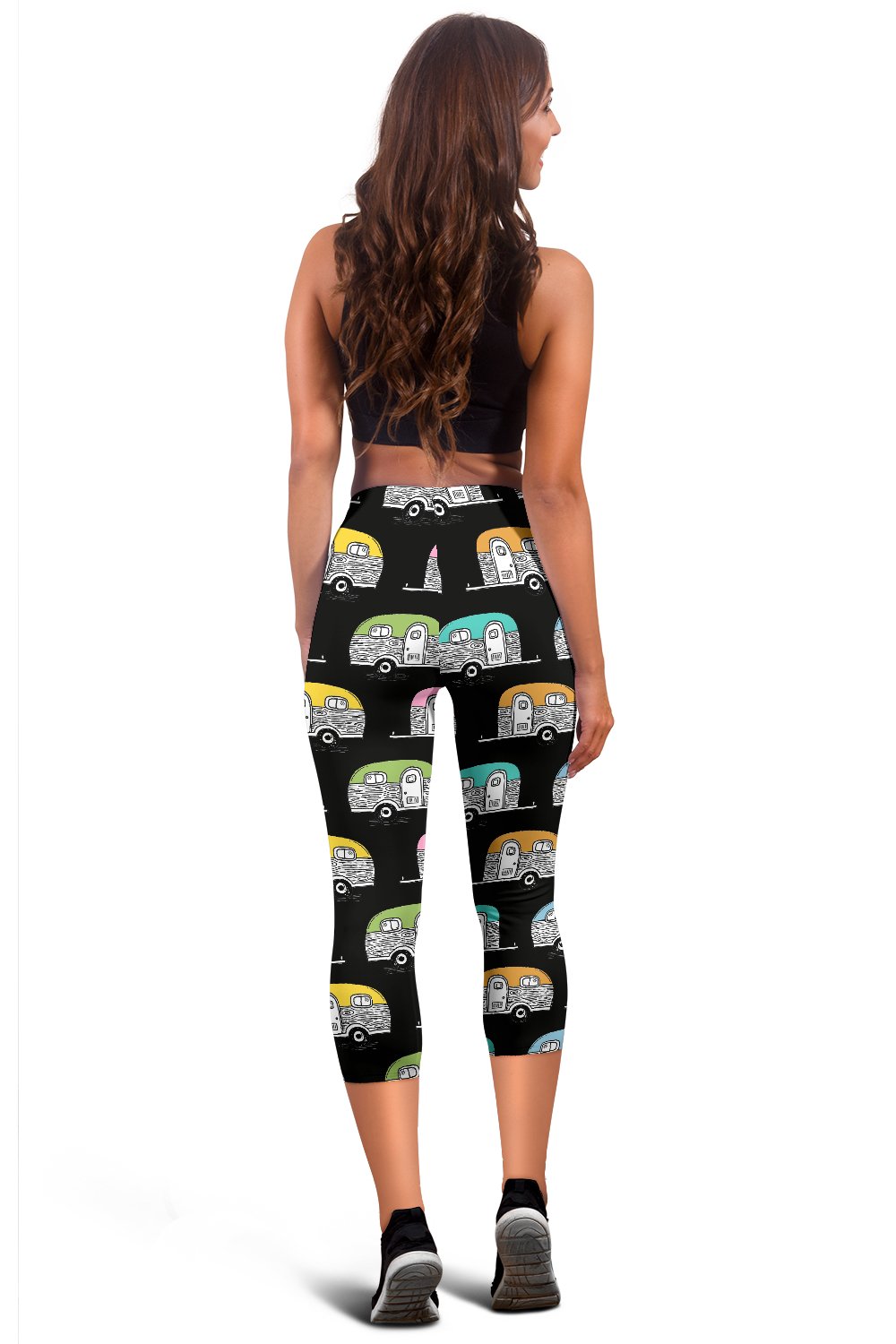 Camper Pattern Camping Themed No 2 Print Women Capris