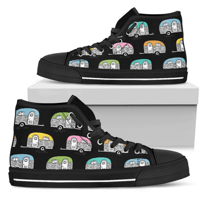 Camper Pattern Camping Themed No 2 Print Women High Top Shoes