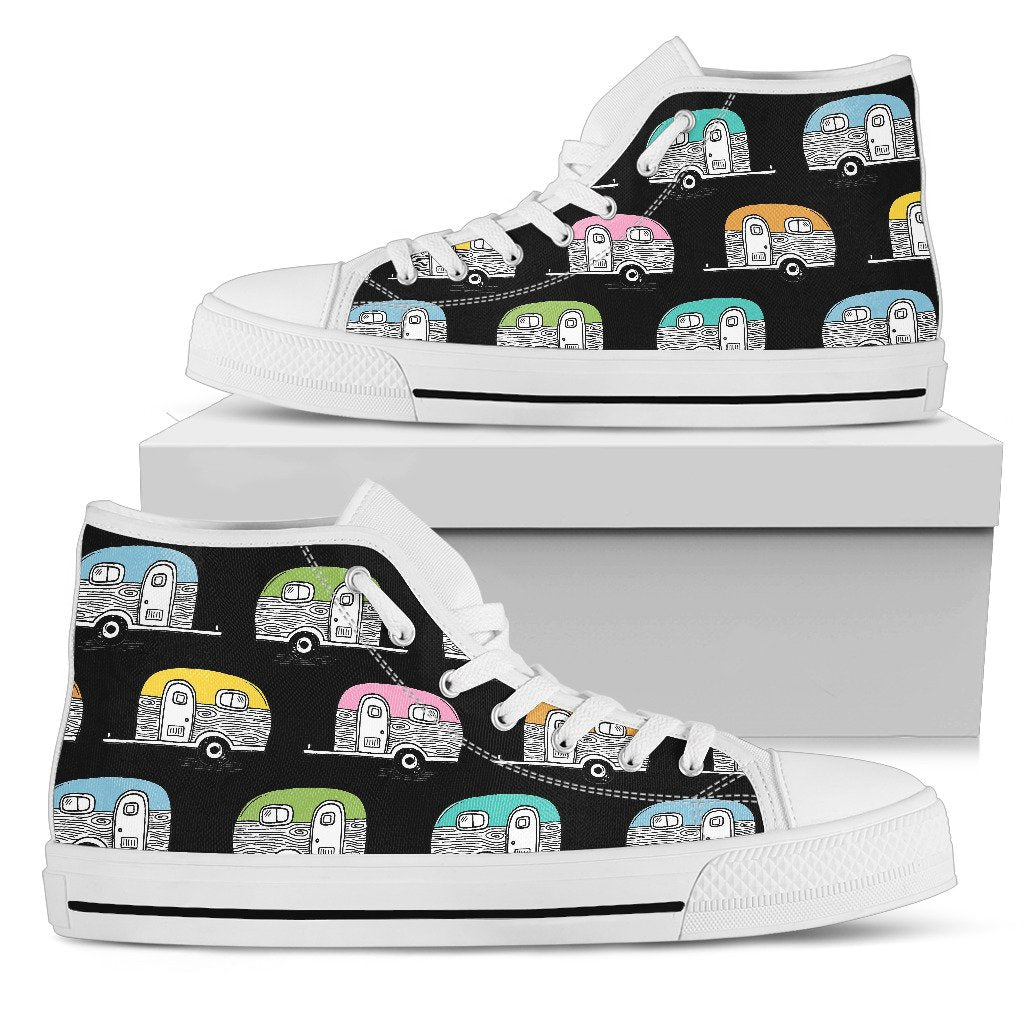 Camper Pattern Camping Themed No 2 Print Women High Top Shoes