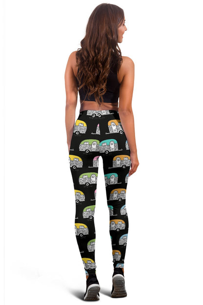 Camper Pattern Camping Themed No 2 Print Women Leggings