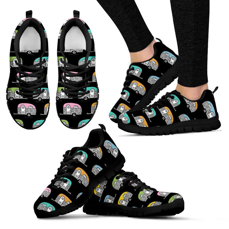 Camper Pattern Camping Themed No 2 Print Women Sneakers Shoes