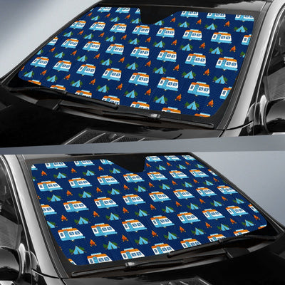 Camper Pattern Camping Themed No 3 Print Car Sun Shade For Windshield