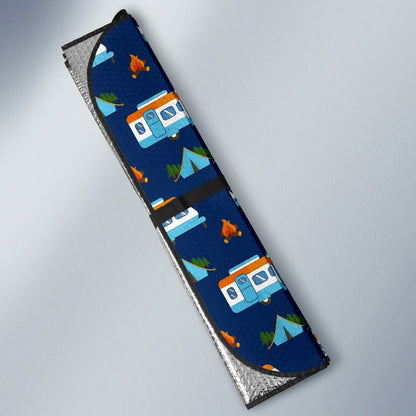 Camper Pattern Camping Themed No 3 Print Car Sun Shade For Windshield