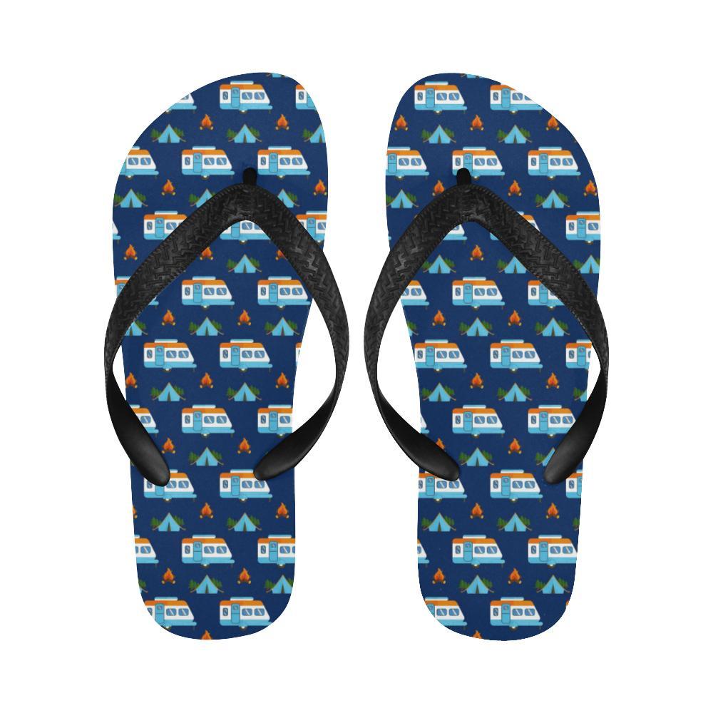 Camper Pattern Camping Themed No 3 Print Flip Flops-JTAMIGO.COM