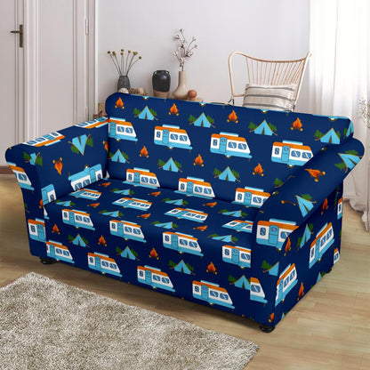 Camper Pattern Camping Themed No 3 Print Loveseat Slipcover-JTAMIGO.COM