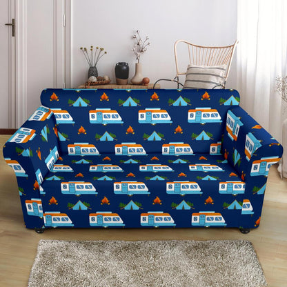 Camper Pattern Camping Themed No 3 Print Loveseat Slipcover-JTAMIGO.COM