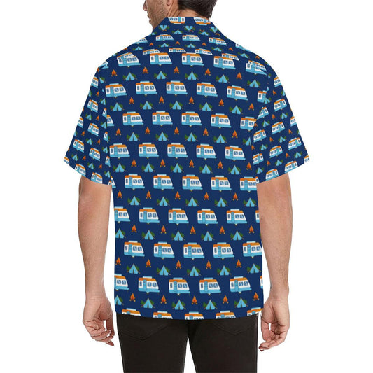 Camper Pattern Camping Themed No 3 Print Men Aloha Hawaiian Shirt