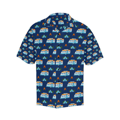 Camper Pattern Camping Themed No 3 Print Men Aloha Hawaiian Shirt