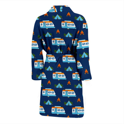 Camper Pattern Camping Themed No 3 Print Men Bath Robe-JTAMIGO.COM