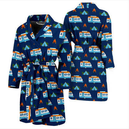 Camper Pattern Camping Themed No 3 Print Men Bath Robe-JTAMIGO.COM