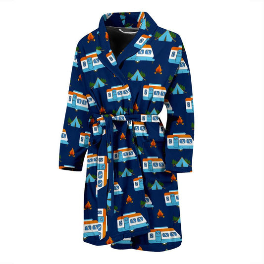 Camper Pattern Camping Themed No 3 Print Men Bath Robe-JTAMIGO.COM