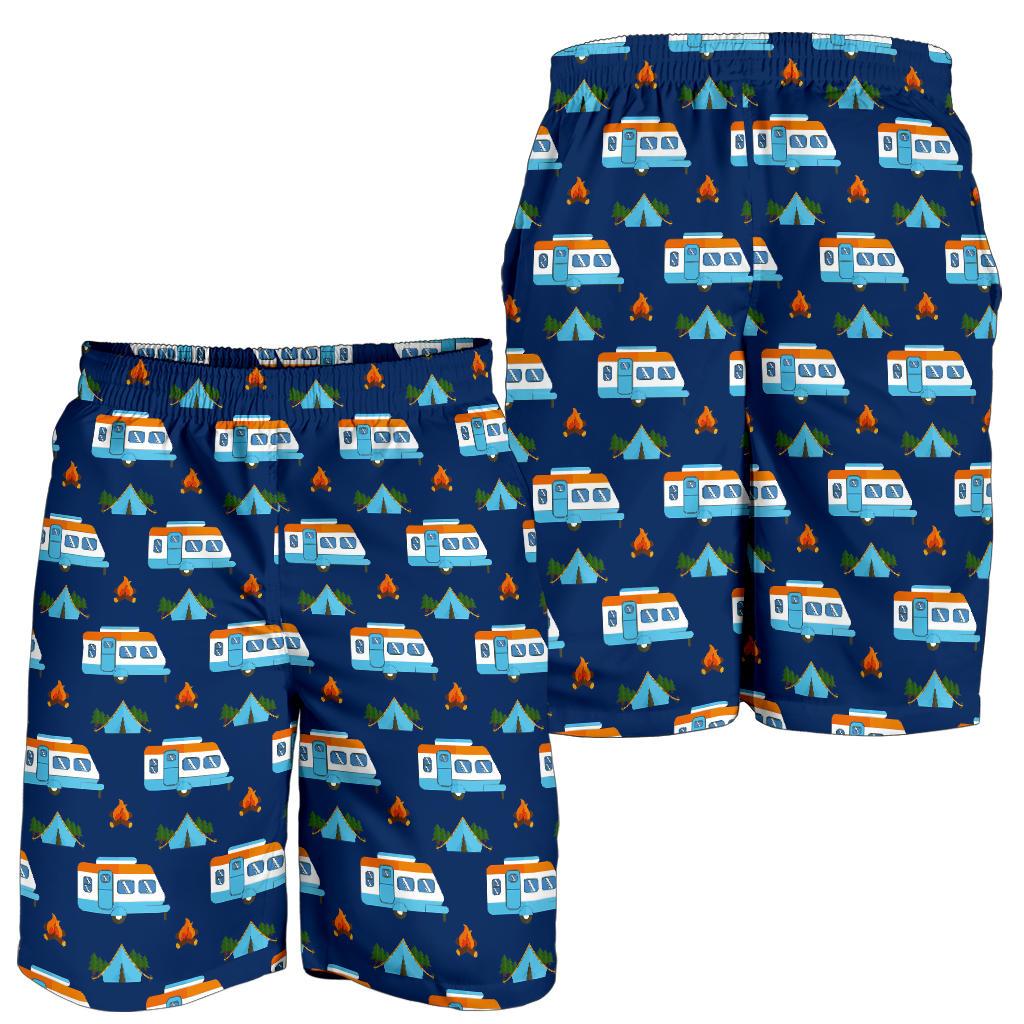 Camper Pattern Camping Themed No 3 Print Mens Shorts-JTAMIGO.COM