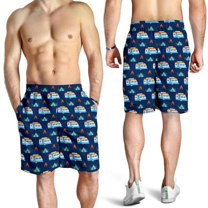 Camper Pattern Camping Themed No 3 Print Mens Shorts-JTAMIGO.COM