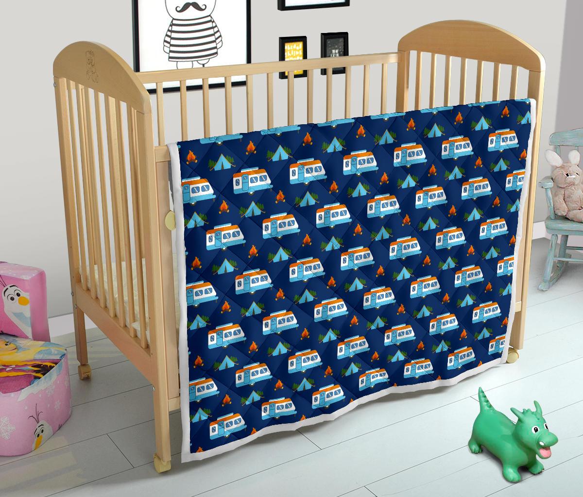 Camper Pattern Camping Themed No 3 Print Premium Quilt-JTAMIGO.COM