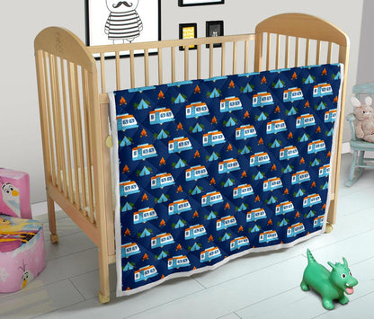 Camper Pattern Camping Themed No 3 Print Premium Quilt-JTAMIGO.COM