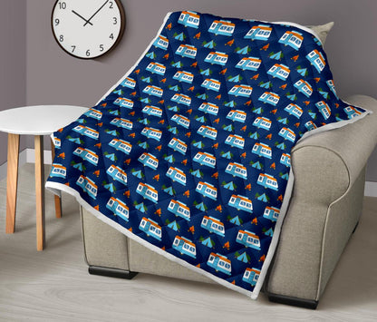 Camper Pattern Camping Themed No 3 Print Premium Quilt-JTAMIGO.COM