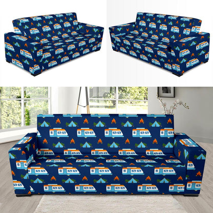 Camper Pattern Camping Themed No 3 Print Sofa Slipcover-JTAMIGO.COM