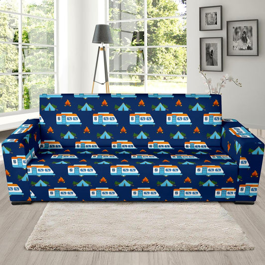 Camper Pattern Camping Themed No 3 Print Sofa Slipcover-JTAMIGO.COM