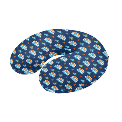 Camper Pattern Camping Themed No 3 Print U-Shaped Travel Neck Pillow-JTAMIGO.COM