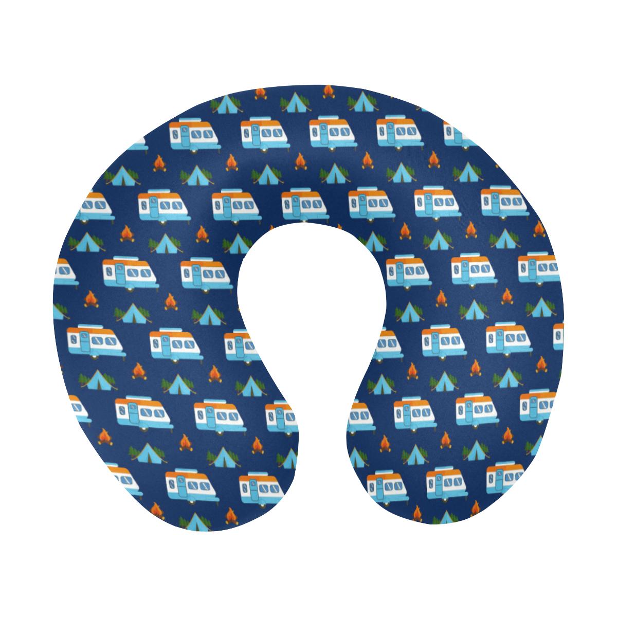 Camper Pattern Camping Themed No 3 Print U-Shaped Travel Neck Pillow-JTAMIGO.COM
