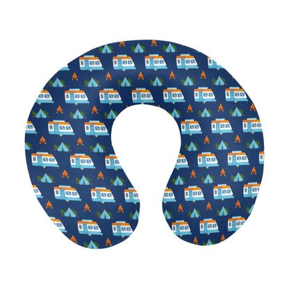 Camper Pattern Camping Themed No 3 Print U-Shaped Travel Neck Pillow-JTAMIGO.COM