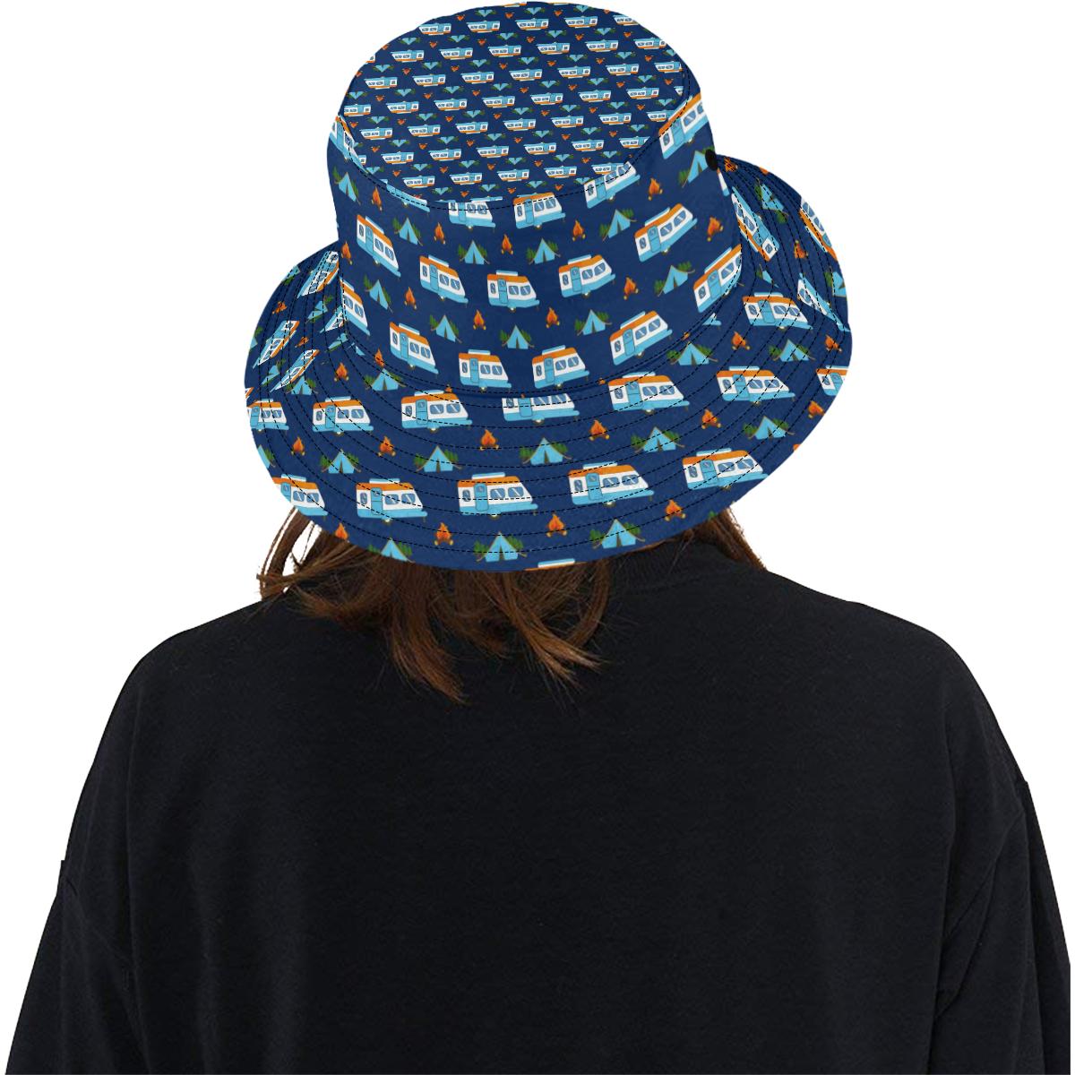 Camper Pattern Camping Themed No 3 Print Unisex Bucket Hat