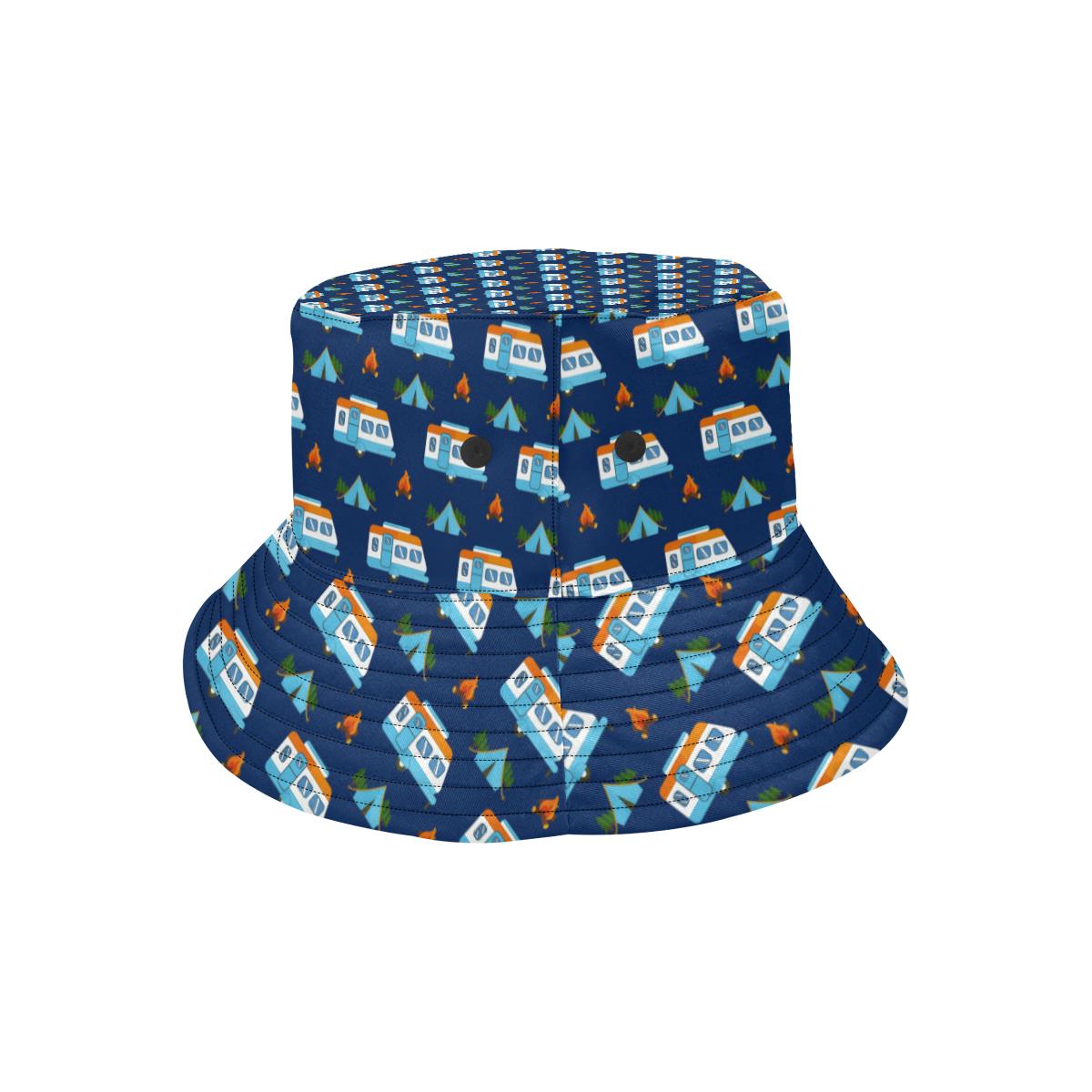 Camper Pattern Camping Themed No 3 Print Unisex Bucket Hat