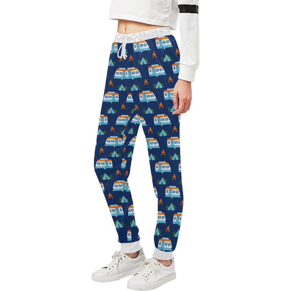 Camper Pattern Camping Themed No 3 Print Unisex Casual Sweatpants (Model L11)-JTAMIGO.COM