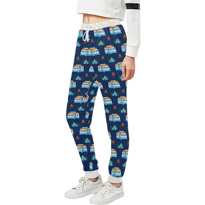Camper Pattern Camping Themed No 3 Print Unisex Casual Sweatpants (Model L11)-JTAMIGO.COM